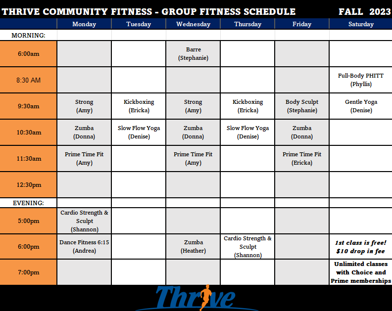 FALL 23 schedule