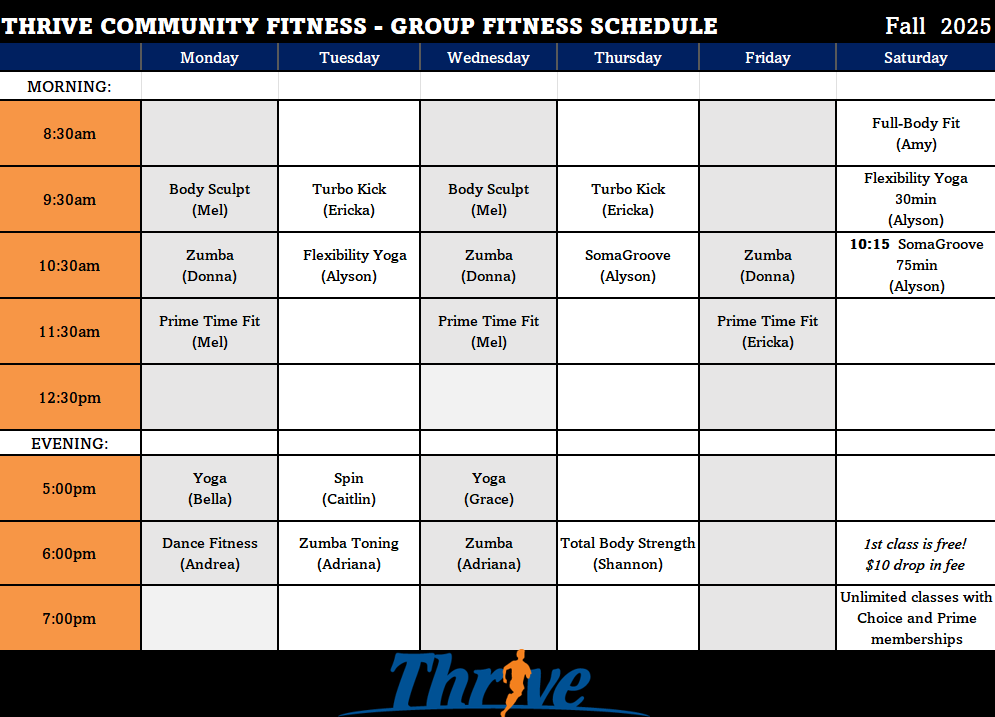 Fall 25 group X schedule